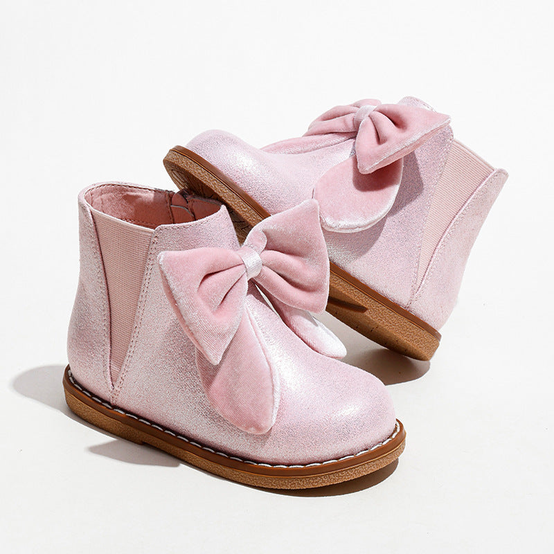 Baby Lane: Adorable British Style Short Boots for Girls with Zipper