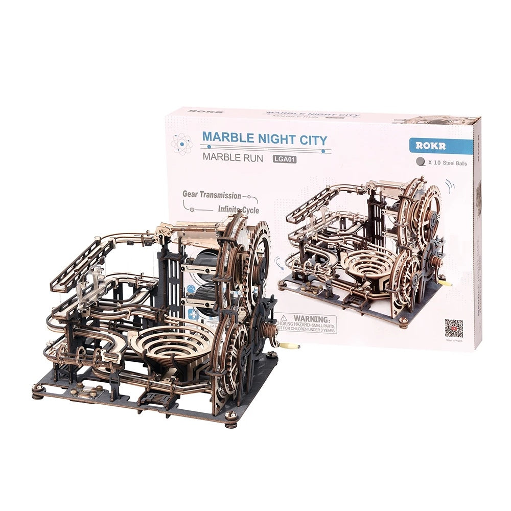 Baby Lane Robotime ROKR Night City Waterwheel: Fun 3D Wooden Puzzle for Kids