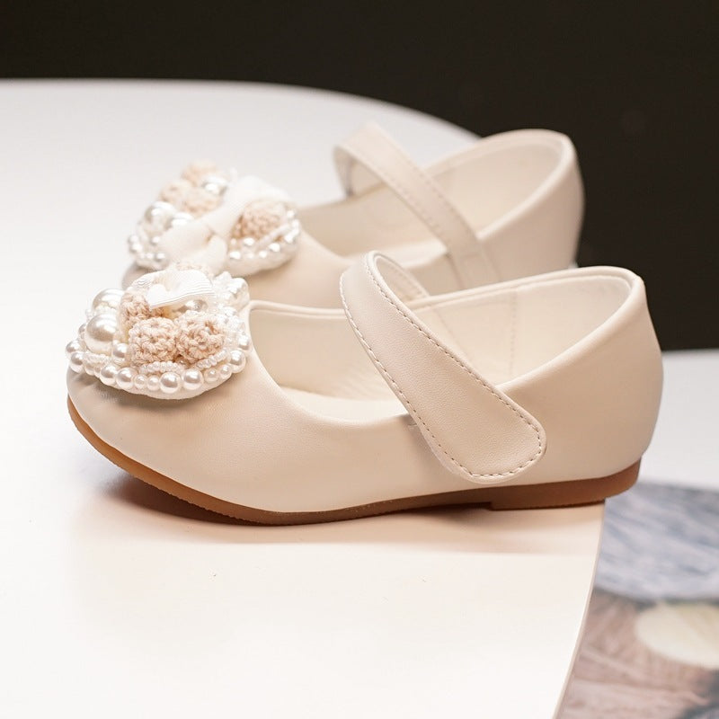 Baby Lane: Elegant Pearl Flower Dress Shoes for Girls – New Princess Flats
