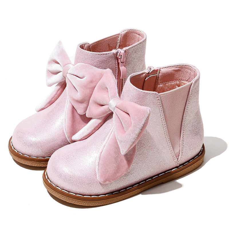 Baby Lane: Adorable British Style Short Boots for Girls with Zipper
