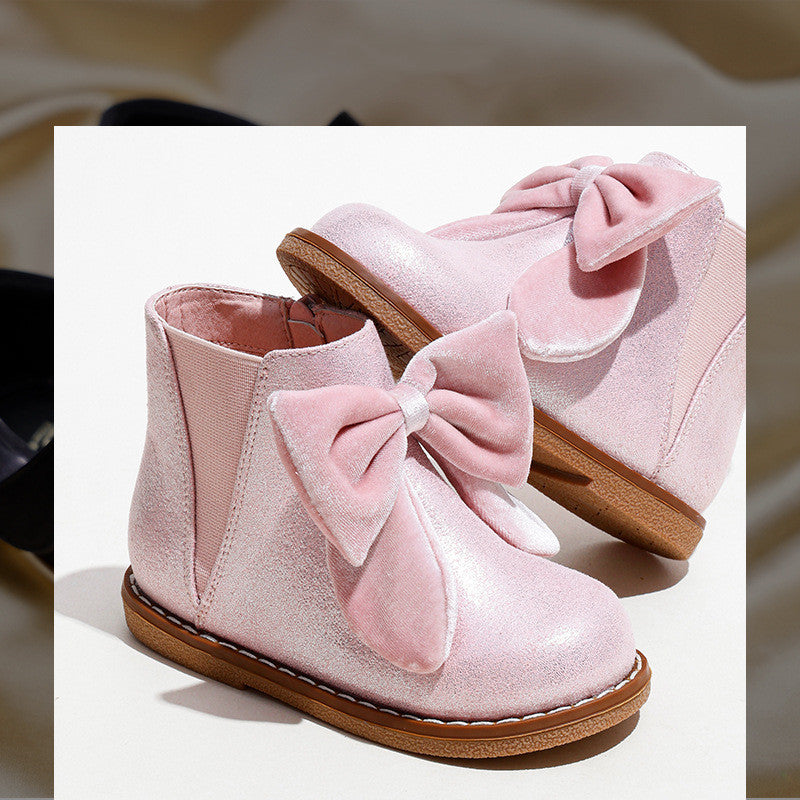 Baby Lane: Adorable British Style Short Boots for Girls with Zipper