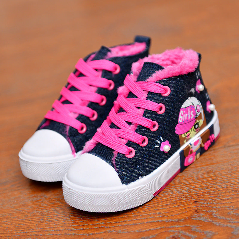 Baby Lane: Adorable Girls' Canvas Sneakers – Trendy and Comfortable