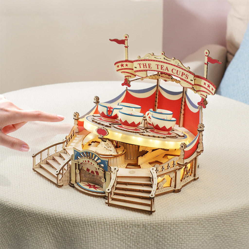 Baby Lane ROKR DIY Music Box: Tilt-A-Whirl 3D Wooden Puzzle - EA04