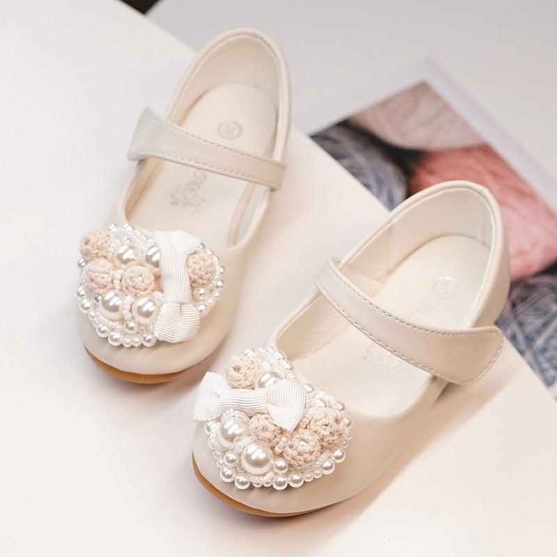 Baby Lane: Elegant Pearl Flower Dress Shoes for Girls – New Princess Flats