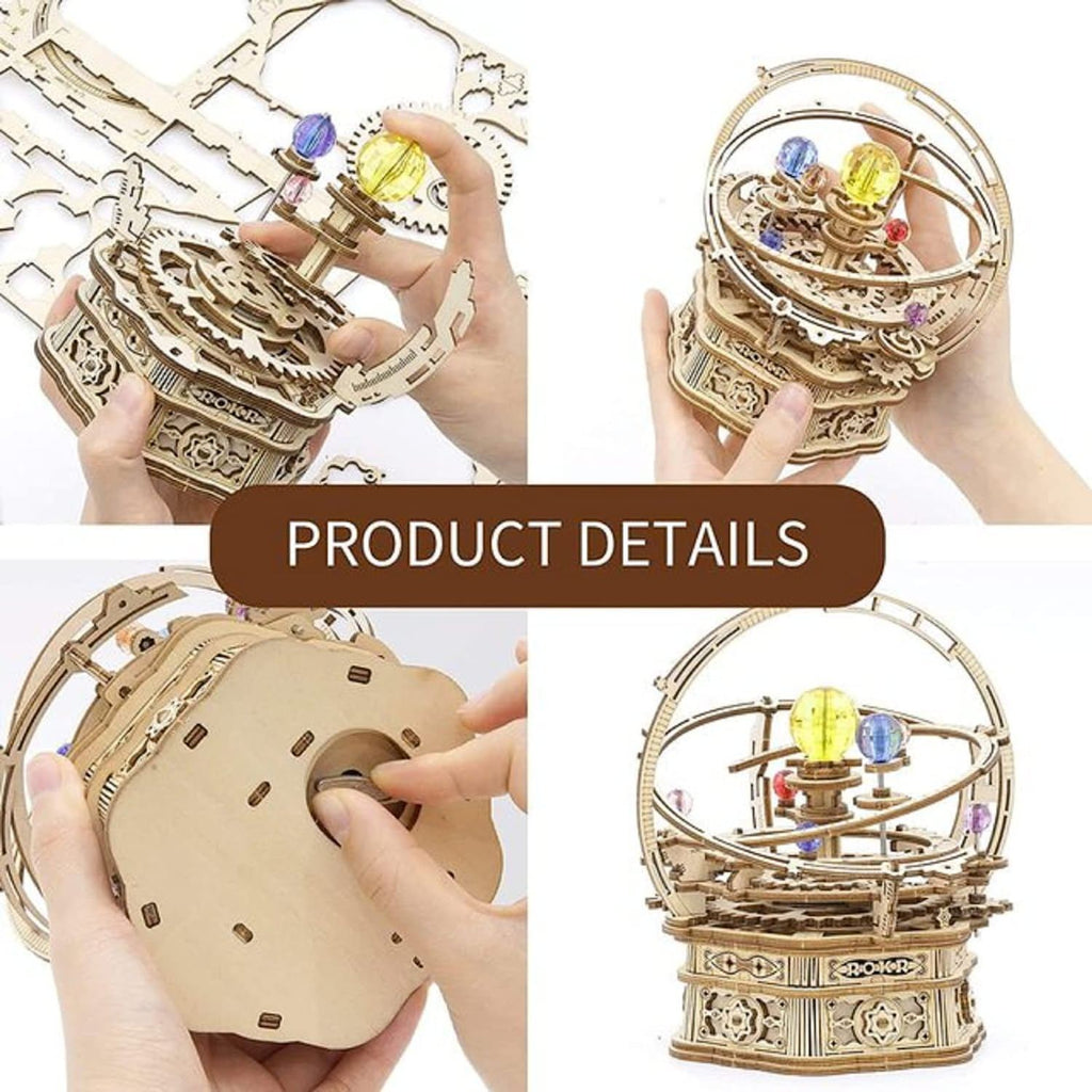 Baby Lane ROKR Starry Night Music Box: Creative 3D Wooden Assembly Kit - AMK51