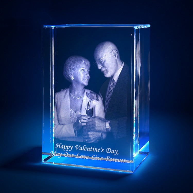 Babylane Custom 3D Laser Square Crystal Frame | Unique Love Glass Cube