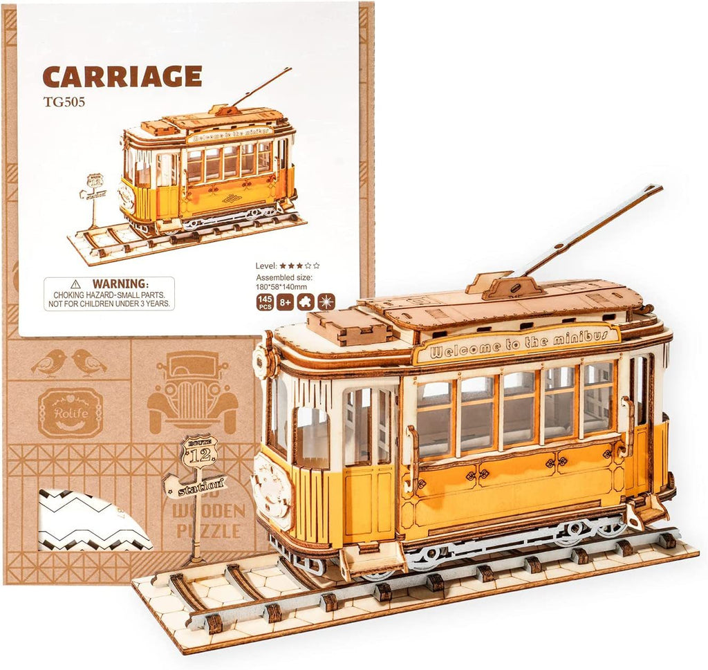 Baby Lane Robotime Vintage Car Model: Fun 3D Wooden Puzzle for Kids
