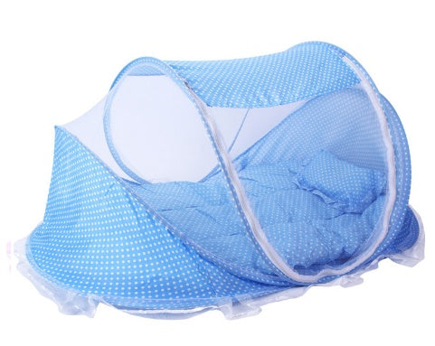Baby Lane Portable Baby Bed Net with Pillow: Foldable 2-Piece Set!