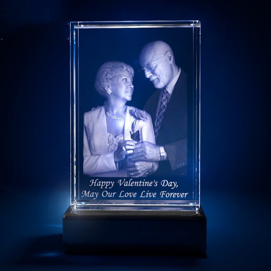 Babylane Custom 3D Laser Square Crystal Frame | Unique Love Glass Cube