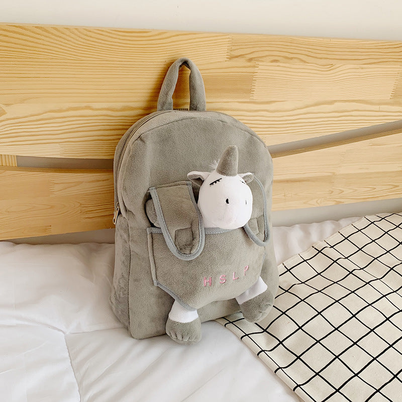 Baby Lane Cute Plush Kindergarten Backpack – Fun Double Shoulder Design!