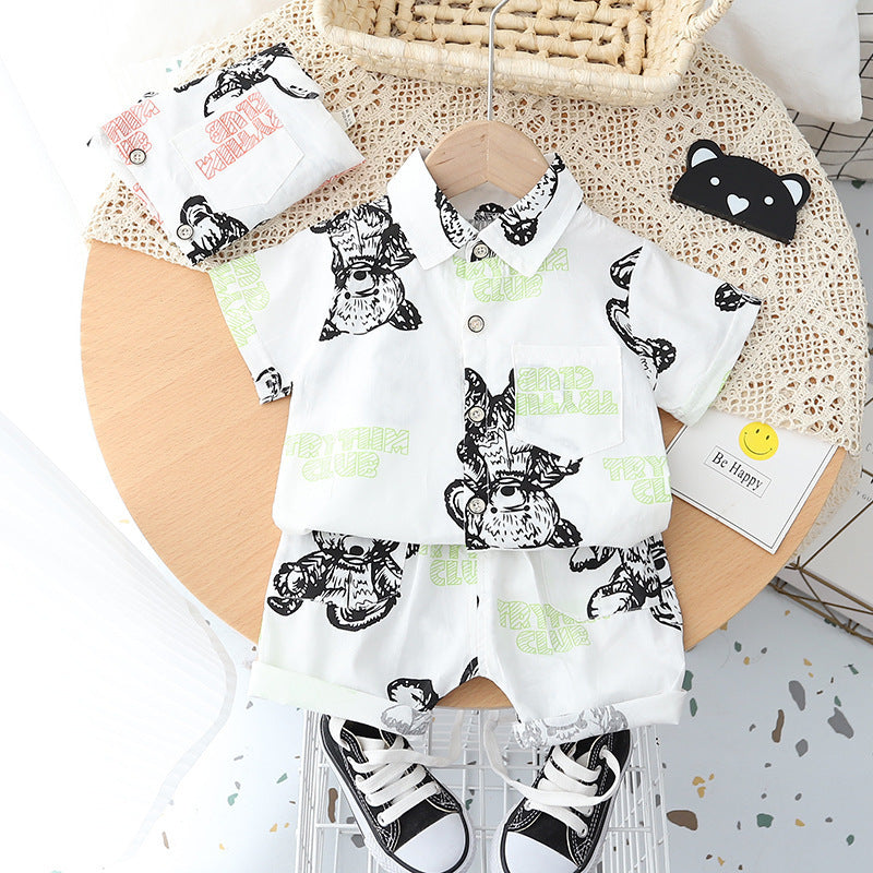 Babylane Baby Lapel Short Sleeve Shirt Suit: Lightweight Kids’ Summer Style