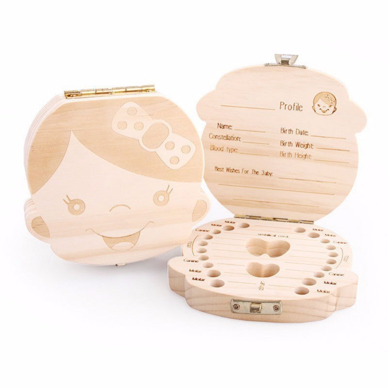 Baby Lane Kids Tooth Organizer: Charming Wooden Storage Box