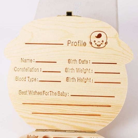Baby Lane Kids Tooth Organizer: Charming Wooden Storage Box