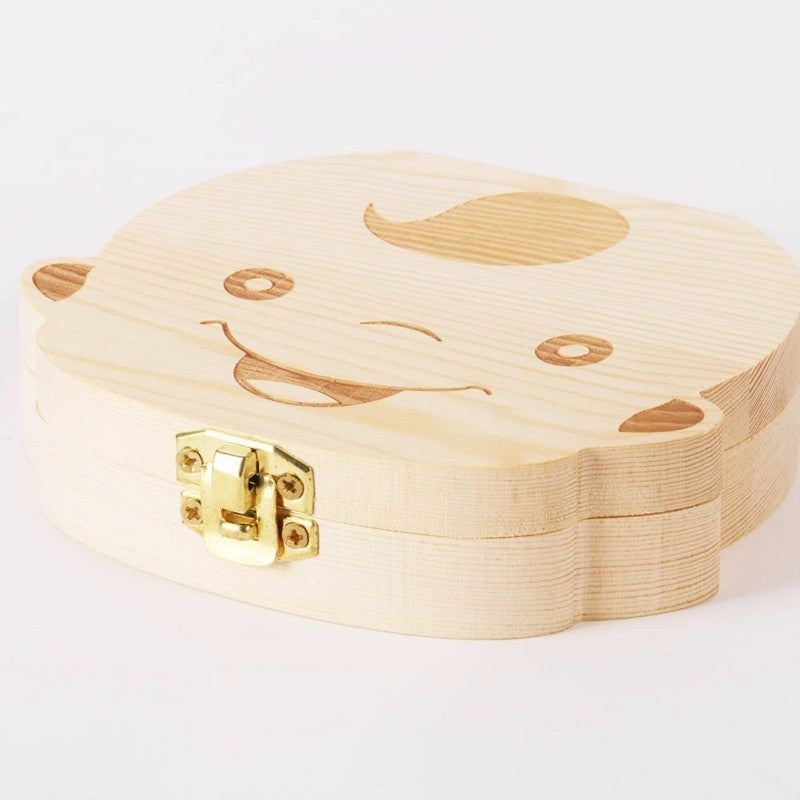 Baby Lane Kids Tooth Organizer: Charming Wooden Storage Box