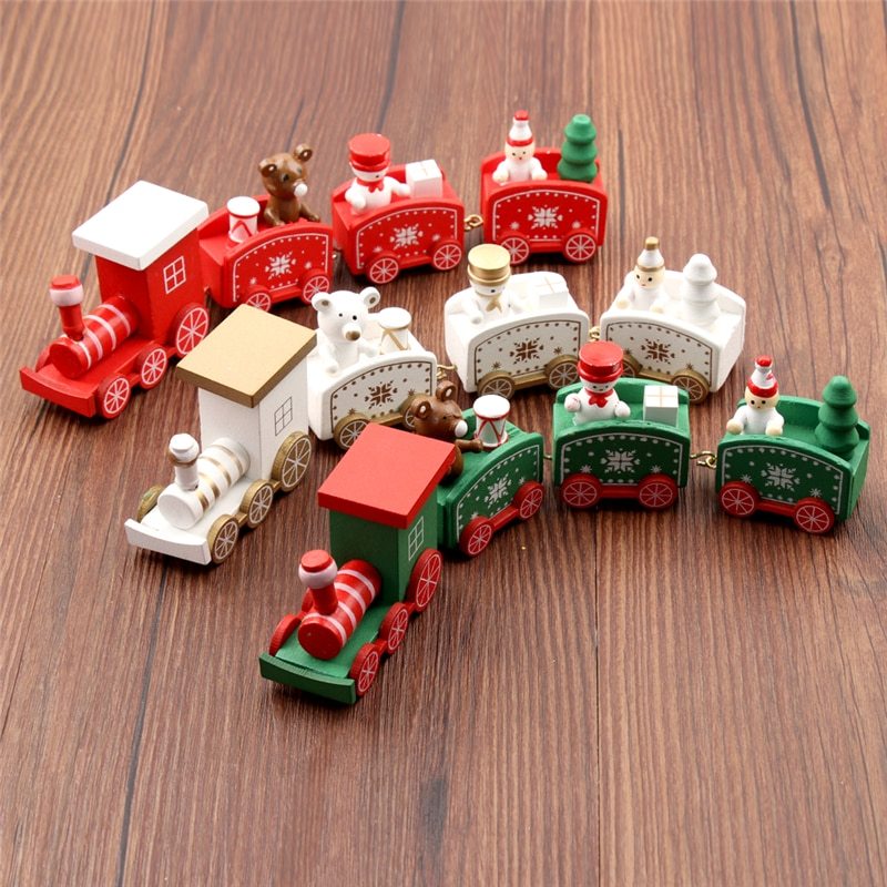Baby Lane 4 PCS Mini Wood Train Toys: Fun and Durable Playset for Kids