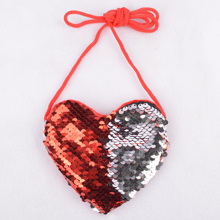 Baby Lane Kids' Love Sequined Coin Purse – Fun Lanyard Design!