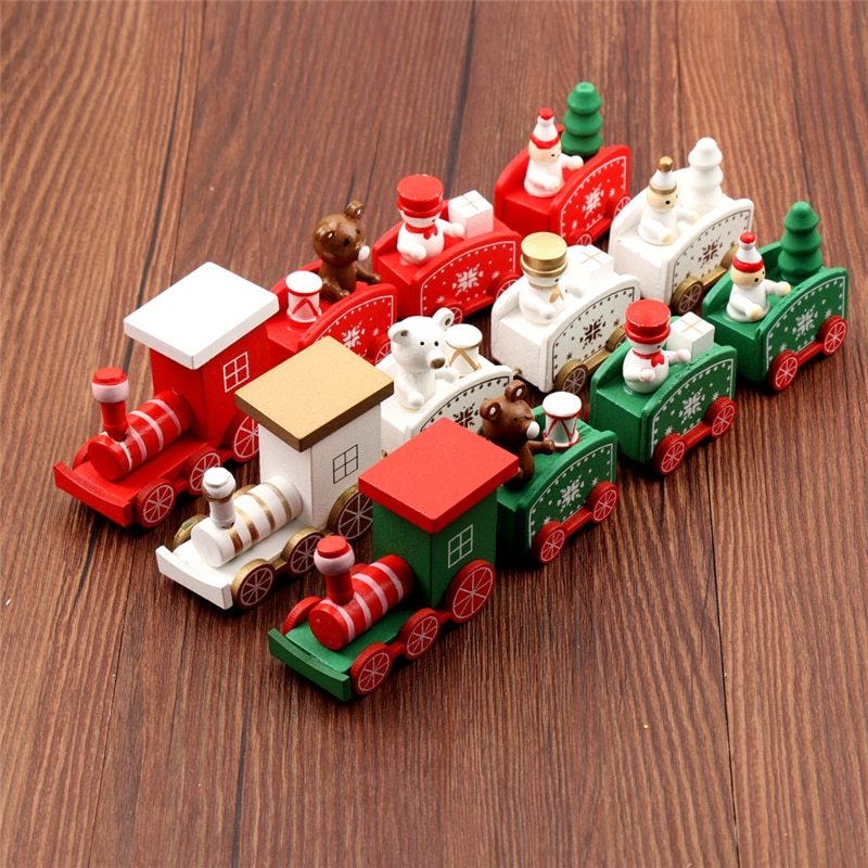 Baby Lane 4 PCS Mini Wood Train Toys: Fun and Durable Playset for Kids