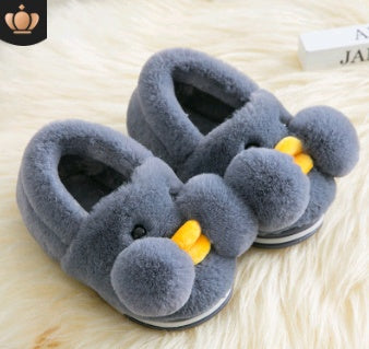 Baby Lane: Cartoon Cotton Slippers for Kids – Cozy Yellow Duck Design