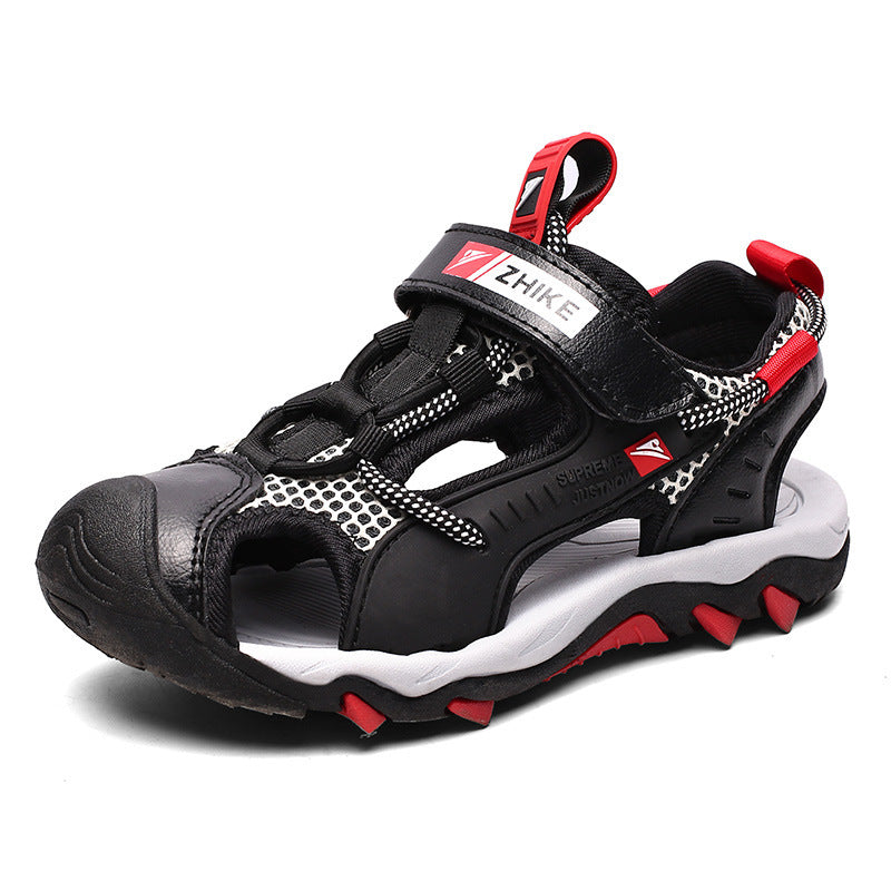 Baby Lane Soft Sole Black Boys' Sandals – Perfect for Beach Adventures!