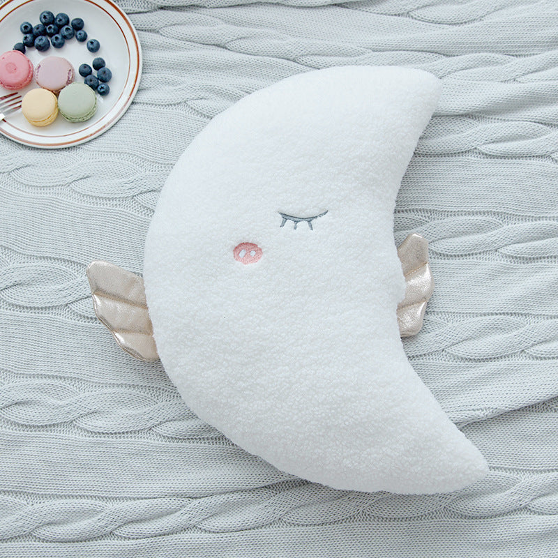 Babylane Plush Pillow for Kids | Angel Cloud with Moon & Star Design for Comfort
