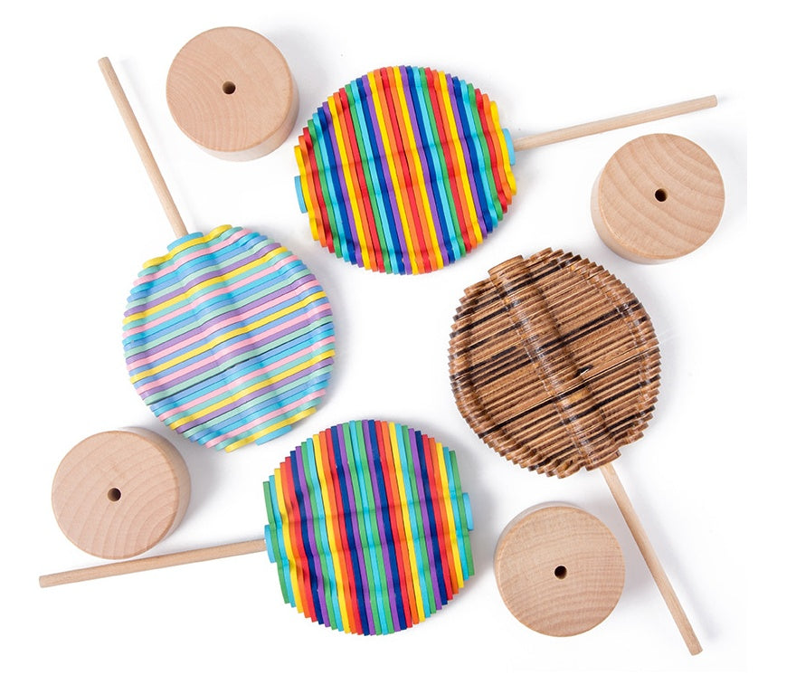 Baby Lane Solid Wood Rotating Lollipop: Fun Decompression Ornaments Toy