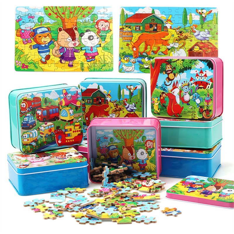 Baby Lane 80 PCS Wooden Animal Puzzle: Engaging Educational Toys for Kids