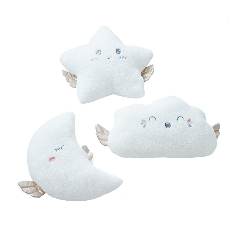 Babylane Plush Pillow for Kids | Angel Cloud with Moon & Star Design for Comfort
