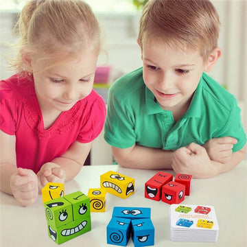 Baby Lane Wooden Face Pattern Blocks: Creative Expressions Toy for Kids