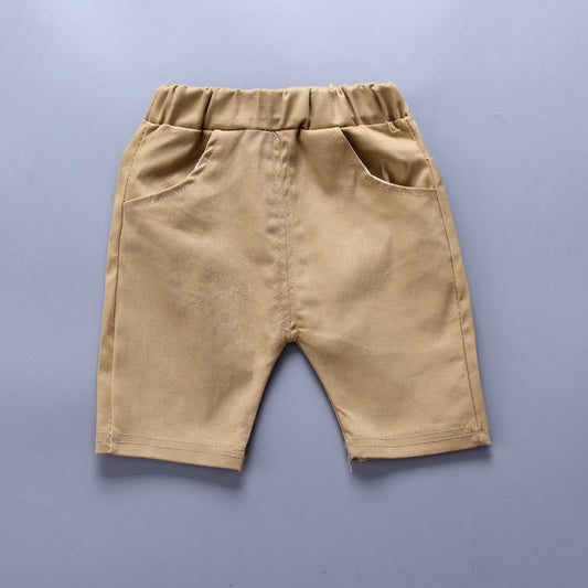 Babylane Boys' Anchor Print Suit | Trendy Korean Short Sleeve Outfit for Kids
