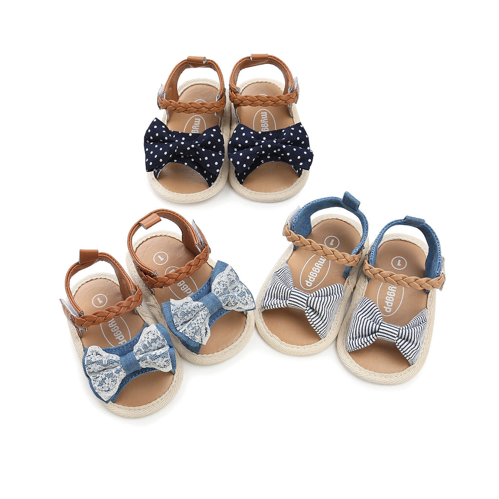 Baby Lane: Trendy Cloth Sole Lace Sandals for Toddlers