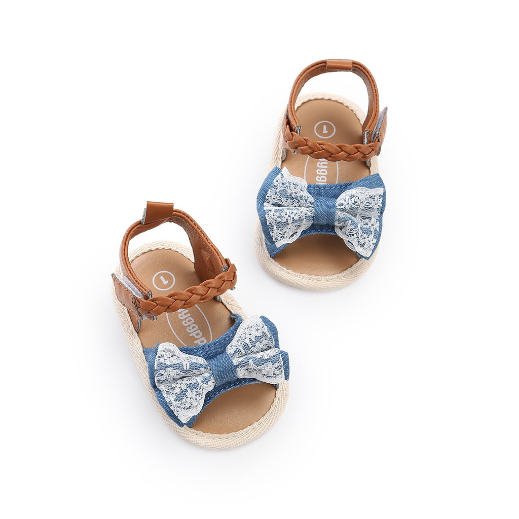 Baby Lane: Trendy Cloth Sole Lace Sandals for Toddlers