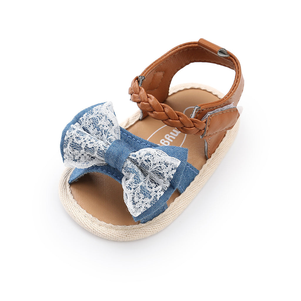 Baby Lane: Trendy Cloth Sole Lace Sandals for Toddlers