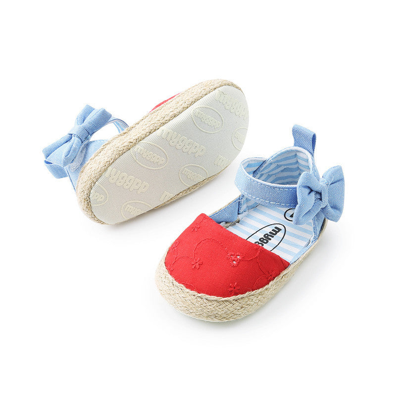 Baby Lane: Cute Bowknot Velcro Baby Shoes – Breathable Comfort for Little Feet