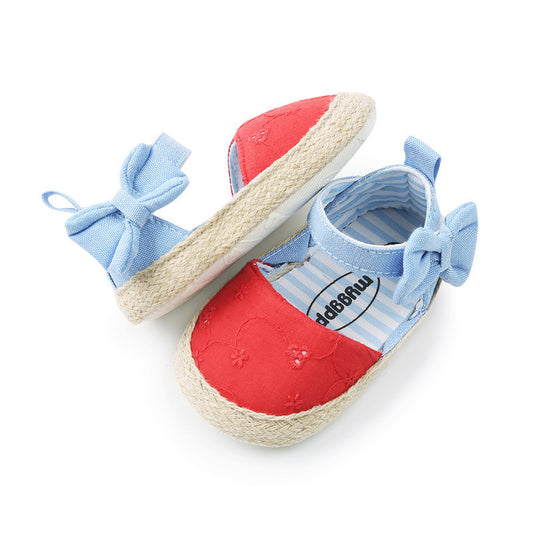 Baby Lane: Cute Bowknot Velcro Baby Shoes – Breathable Comfort for Little Feet