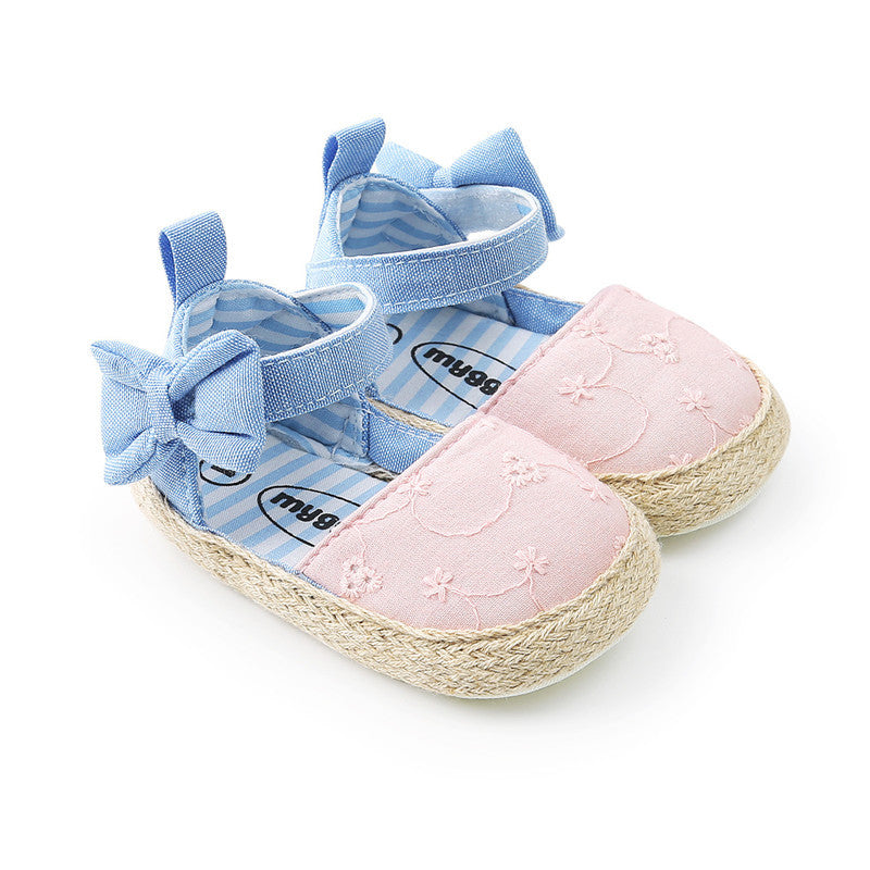 Baby Lane: Cute Bowknot Velcro Baby Shoes – Breathable Comfort for Little Feet