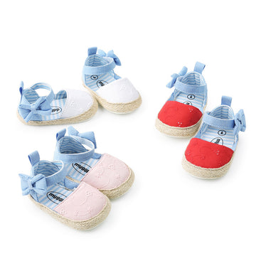Baby Lane: Cute Bowknot Velcro Baby Shoes – Breathable Comfort for Little Feet
