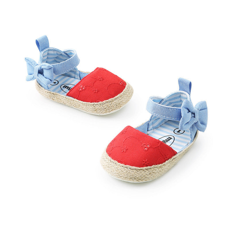 Baby Lane: Cute Bowknot Velcro Baby Shoes – Breathable Comfort for Little Feet