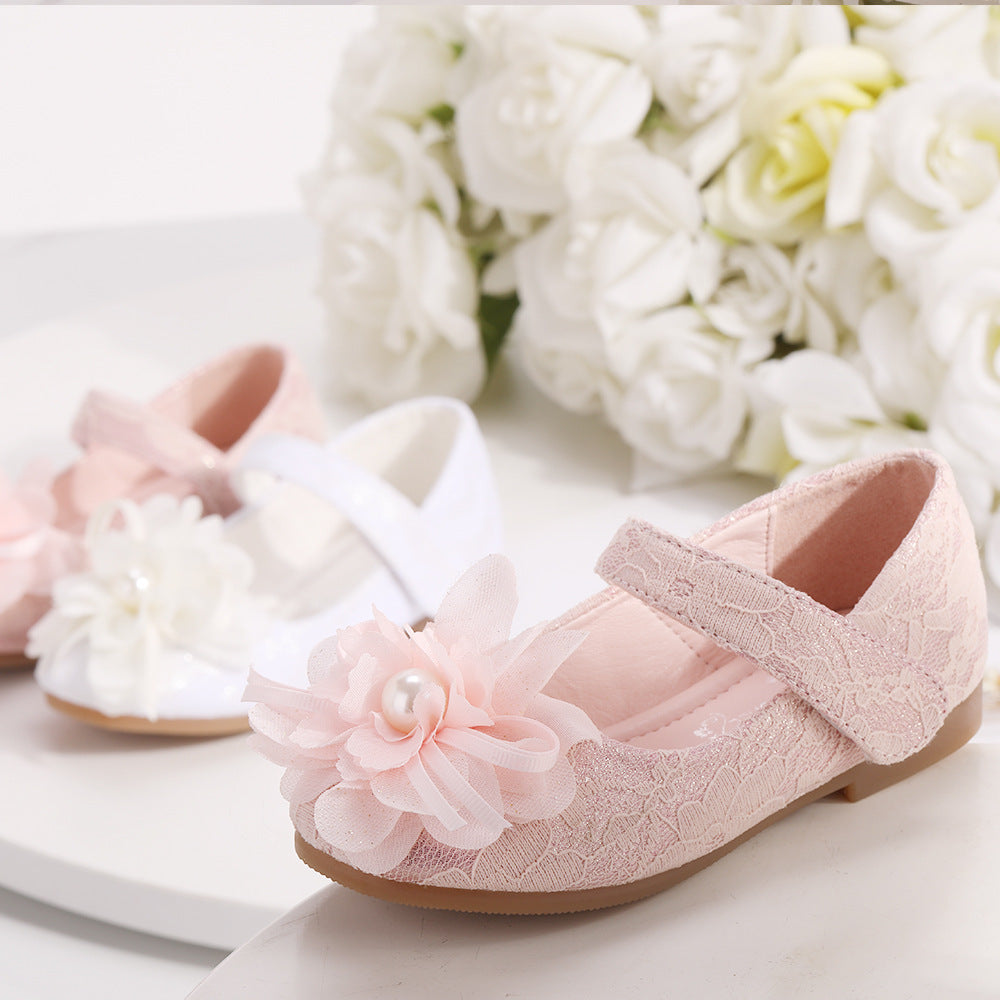 Baby Lane: Charming Girls' Dress Shoes – Flower Lace Design for Little Princesses