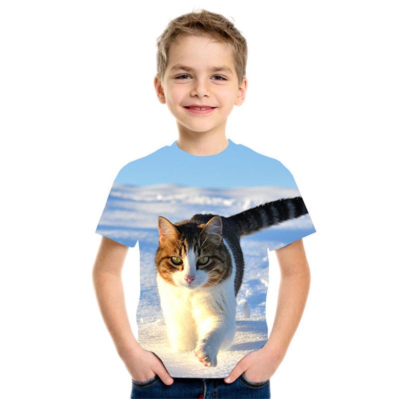 Babylane Kids' Fashion T-Shirt | 3D Digital Printing Short Sleeve Top