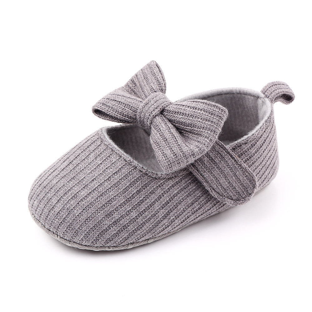 Baby Lane Princess Bowknot Woolen Moccasins – Cute Baby Shoes