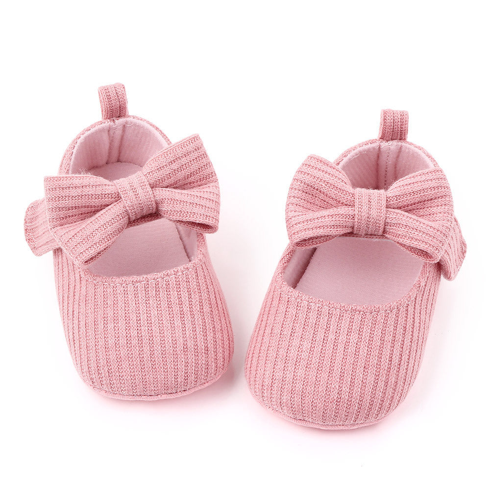 Baby Lane Princess Bowknot Woolen Moccasins – Cute Baby Shoes