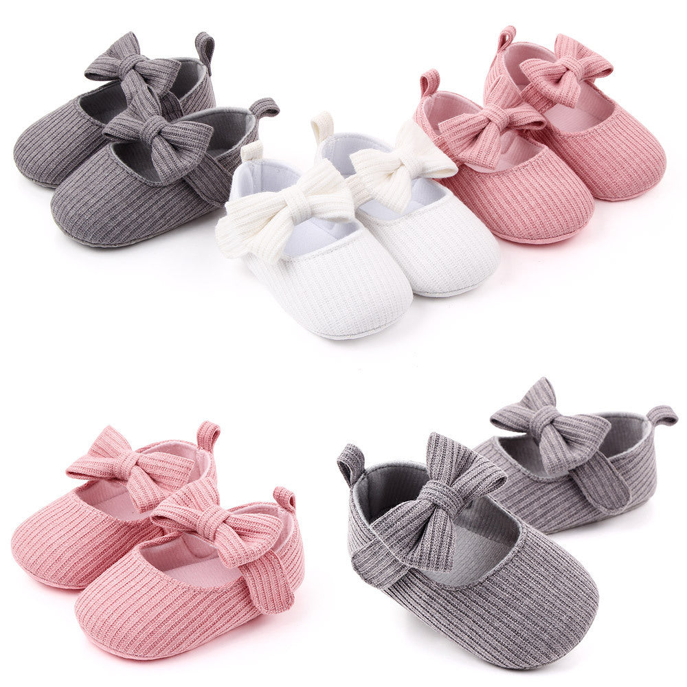 Baby Lane Princess Bowknot Woolen Moccasins – Cute Baby Shoes