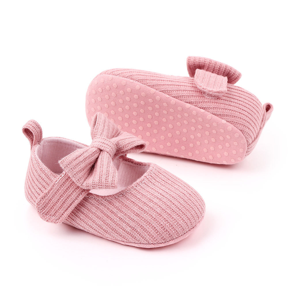 Baby Lane Princess Bowknot Woolen Moccasins – Cute Baby Shoes
