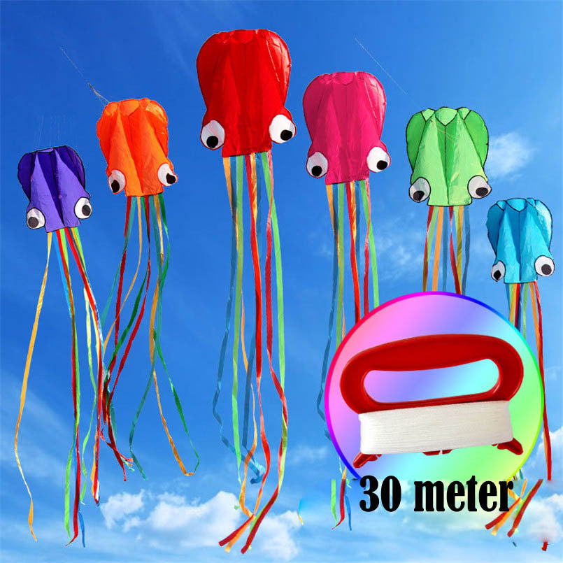 Babylane 4M Octopus Kite with Handle | 3D Power Kite for Outdoor Kids' Games