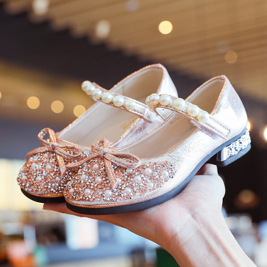 Baby Lane: Flashing Baby Shoes – Soft Sole Aisha Princess Leather and Crystal