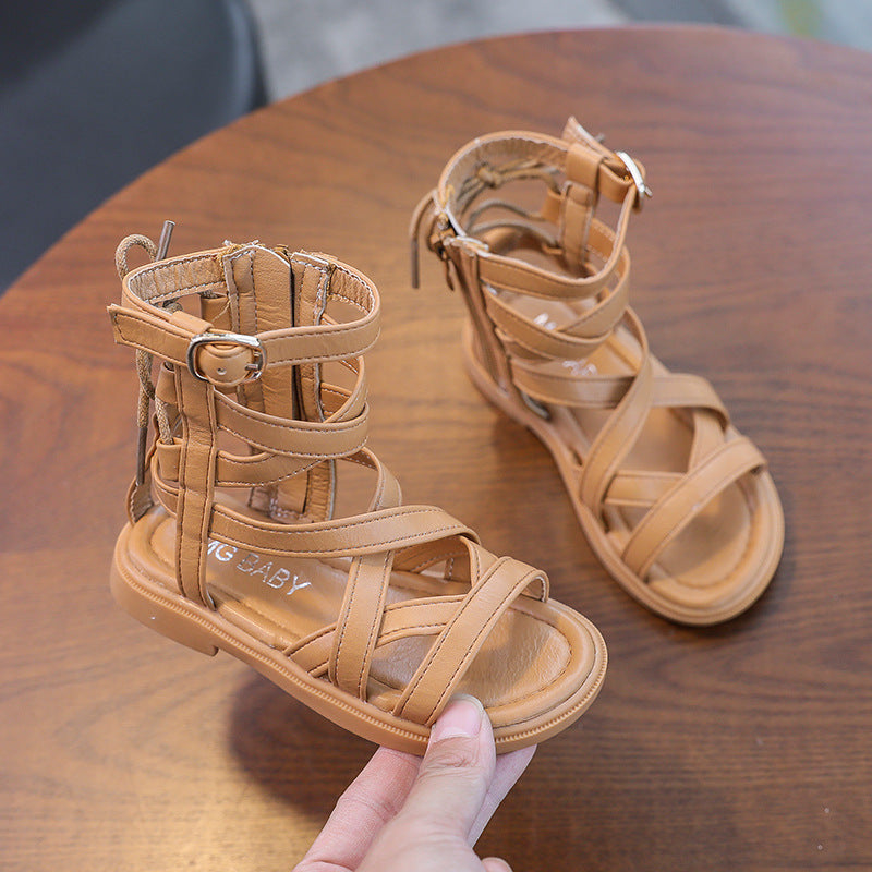 Baby Lane: Stylish Little Girl Sandals – High Tube Fashion Toe Shoes