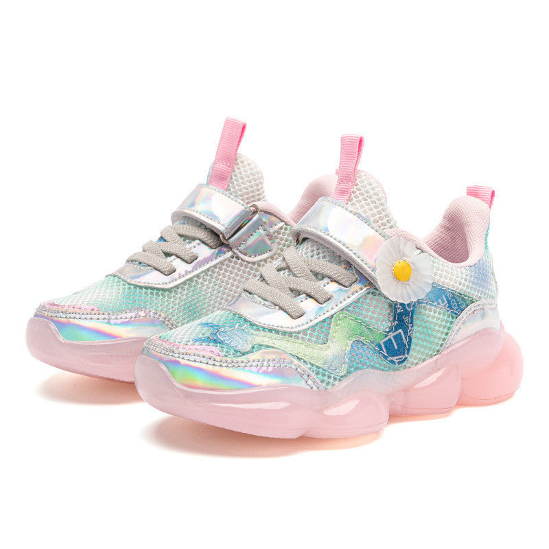 Baby Lane: Trendy Mesh Sneakers for Girls – Single Design with Charming Flowers
