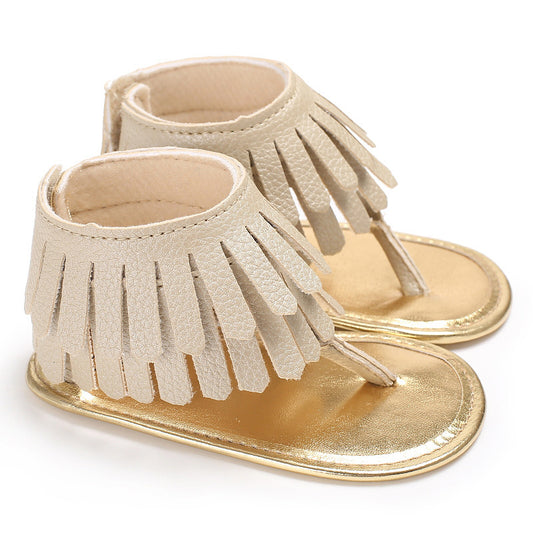 Baby Lane: Stylish Soft Sole Flip-Flop Sandals for Toddlers – Multicolor Tassel Design