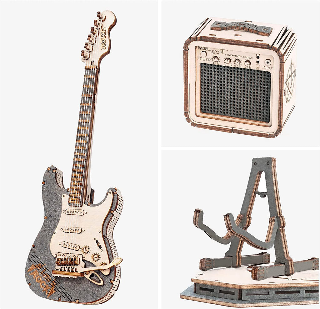 Baby Lane Robotime ROKR TG605K: Creative Electric Guitar Model Kit for Kids