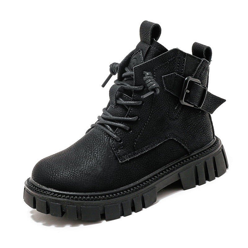 Baby Lane Boys' Martin Boots – Plus Fleece for Cozy Autumn and Winter!